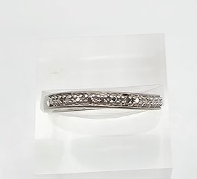 'BGE' Diamond Sterling Silver Wedding Ring Size 7 2.4 G