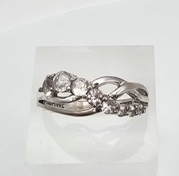 'DTC' Topaz Sterling Silver Cocktail Ring Size 6.75 2.7 G