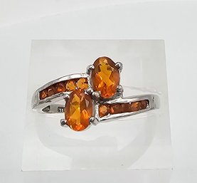 STS Gemstone Sterling Silver Cocktail Ring Size 6.75 2.8 G