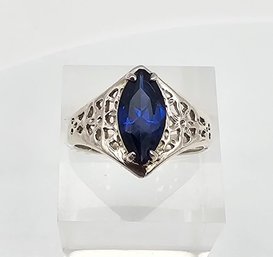 Topaz Sterling Silver Cocktail Ring Size 8 3.9 G Approximately 2 TCW