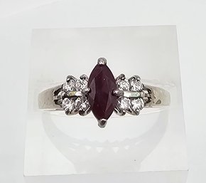'A' Ruby Sterling Silver Cocktail Ring Size 7 2 G Approximately 0.45 TCW