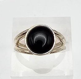 Onyx Sterling Silver Ring Size 6.25 4.8 G