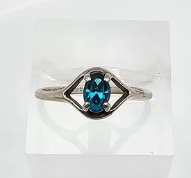 Rhinestone Sterling Silver Cocktail Ring Size 6.75 1.3 G