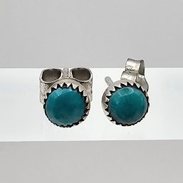 Turquoise Sterling Silver Earrings 1.1 G