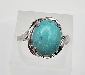 Turquoise Sterling Silver Ring Size 8 3.8 G