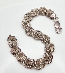 Italy Sterling Silver Byzantine Chain Bracelet 13.8 G