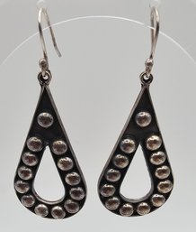 Mexico Sterling Silver Modernist Drop Dangle Earrings 8.6 G