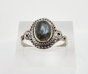 Labradorite Sterling Silver Ring Size 7 2.2 G