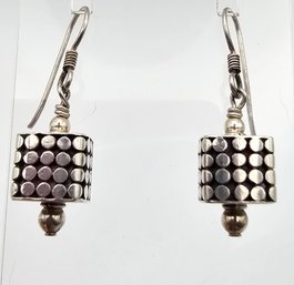 Sterling Silver Box Drop Dangle Earrings 9.1 G
