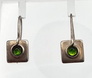 Mexico Peridot Sterling Silver Drop Dangle Earrings 4.4 G