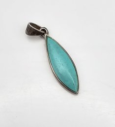 Southwestern Turquoise Sterling Silver Pendant 1.4 G