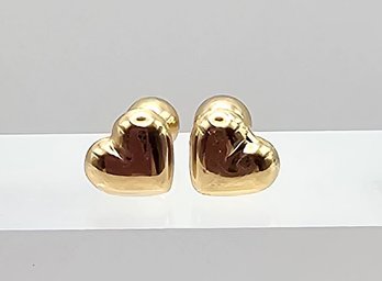 'RT?' 14K Gold Heart Earrings 0.3 G