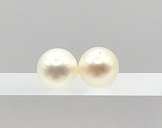 Infinity Pearl 14K Gold Earrings 1.8 G Approximately 6.8 Mm