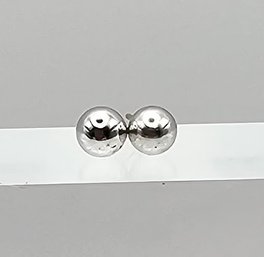 'JCM' 14K White Gold Ball Stud Earrings 0.3 G Approximately 4.1 Mm