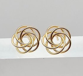 'PPC' 14K Gold Loop Earrings 0.5 G