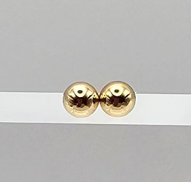 'JCM' 14K Gold Ball Stud Earrings 0.3 G Approximately 5.9 Mm