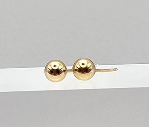14K Gold Ball Stud Earrings 0.4 G