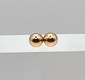 14K Gold Ball Stud Earrings 0.3 G