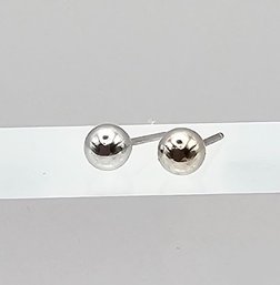 14K White Gold Ball Stud Earrings 0.1 G
