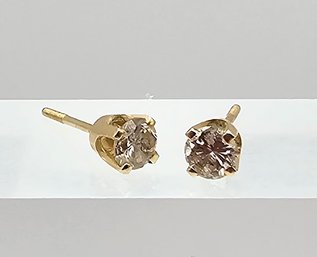 Diamond 14K Gold Earrings 0.6 G