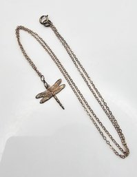 Sterling Silver Dragonfly Necklace 1.3 G