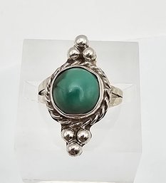 Turquoise Sterling Silver Ring Size 3.75 2.8 G