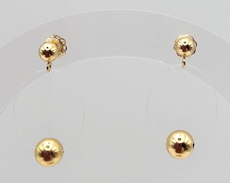 'JCM' 14K Gold Drop Dangle Earrings 0.4 G