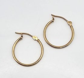 'JCM' 14K Gold Hoop Earrings 0.5 G