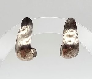 'ND' Sterling Silver Hoop Earrings 3.6 G