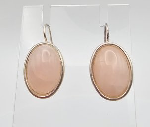 Rose Quartz Sterling Silver Drop Dangle Earrings 6.7 G