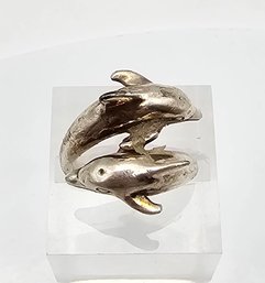 Sterling Silver Dolphin Ring Size 5 5.5 G