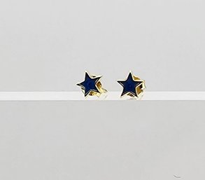 Enamel Gold Cocktail Ring Size Star Earrings 0.4 G