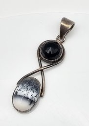 Onyx Dendritic Sterling Silver Pendant 9.6 G