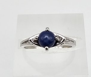 Sapphire Lindi Star Sterling Silver Cocktail Ring Size 5 1.9 G Approximately 0.40 TCW