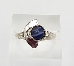 Blue Lace Agate Sterling Silver Ring Size 4.5 2.7 G