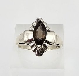 DQ Smoky Quartz Sterling Silver Cocktail Ring Size 8.5 4.5 G Approximately 1 TCW