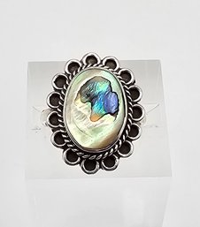 Mexico Taxco Abalone Sterling Silver Ring Size 5 3.5 G