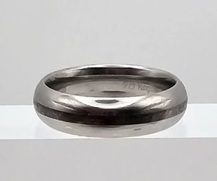 Signed Tungsten Sterling Silver Wedding Band Ring Size 9.5 7.7 G