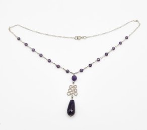 Amethyst Sterling Silver Necklace 5.1 G