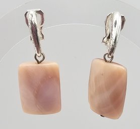 Agate Sterling Silver Drop Dangle Earrings 7.4 G