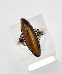 Uncas Tigers Eye Sterling Silver Ring Size 7 3.7 G