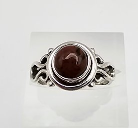 Red Obsidian Sterling Silver Ring Size 5.5 5.6 G