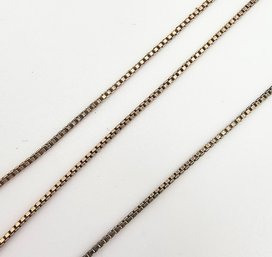 Gold Over Sterling Silver Box Chain Necklace 2.1 G