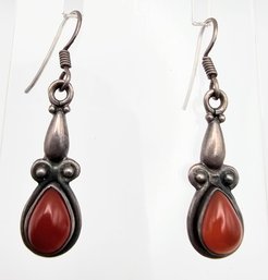 Carnelian Sterling Silver Drop Dangle Earrings 4.4 G