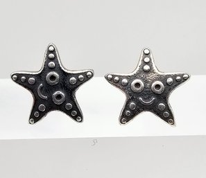 Sterling Silver Starfish Earrings 1.6 G