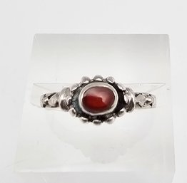 Carnelian Sterling Silver Ring Size 5.75 1.5 G