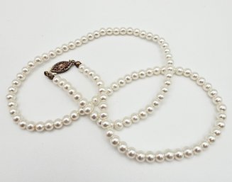 Pearl Sterling Silver Necklace 11.5 G