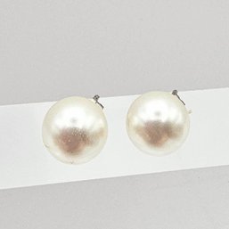 Pearl Sterling Silver Earrings 1.7 G