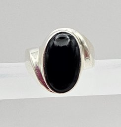 Obsidian Sterling Silver Ring Size 7 4.4 G