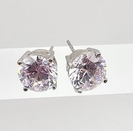 Rhinestone Sterling Silver Earrings 2.5 G